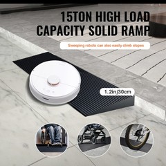 1.2″Rise 35.4″ Wide Cuttable Rubber Threshold Ramp for Robot Vacuum Wheelchair