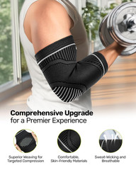 Elbow Compression Sleeve 2 Pack High Elastic Elbow Brace Tendonitis Grey Medium