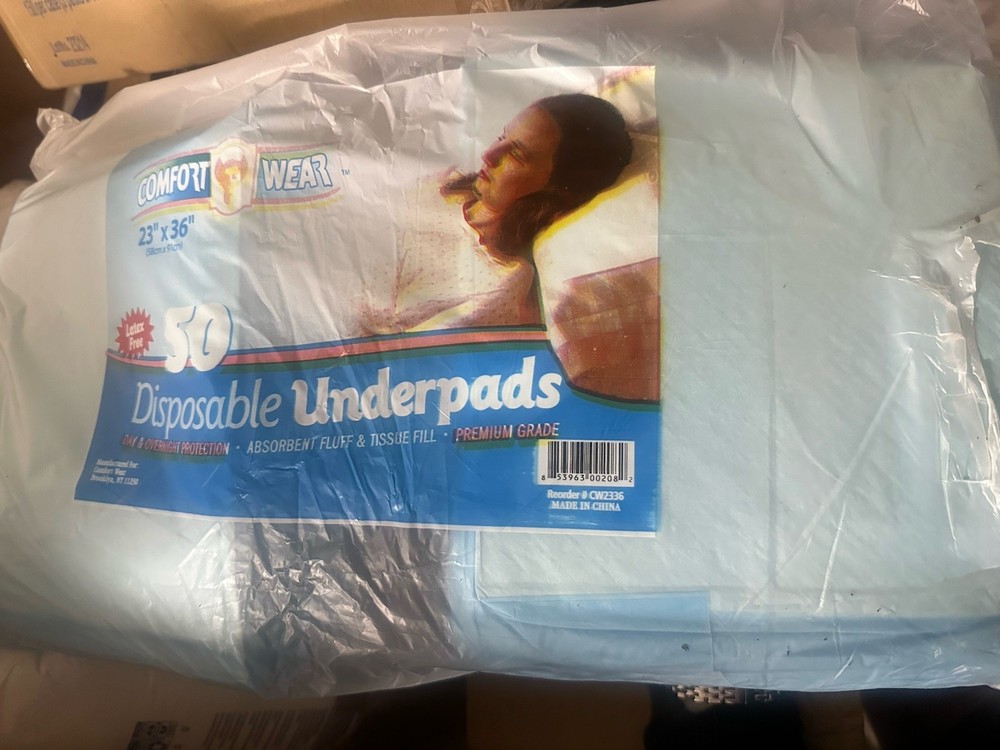 Comfort Wear Premium Grade Disposable Underpads 23 x 36 Latex Free 50 Count