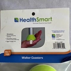 HealthSmart Walker Coasters/Glides/Caps set of 2 fits 1″ legs New in Package