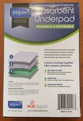 Inspire waterproof sheet protector Absorbent Underpad 30″x 34″New, washable