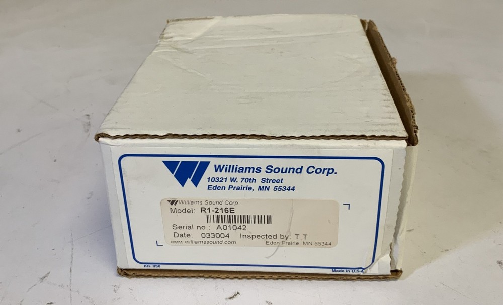 Williams Sound Corp. R1-216E Hearing Audio Receiver, Blue „O2B“