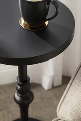 Kate And Laurel Stratton Rustic Pedestal Table 13 X 13 X 26 Black Decorative