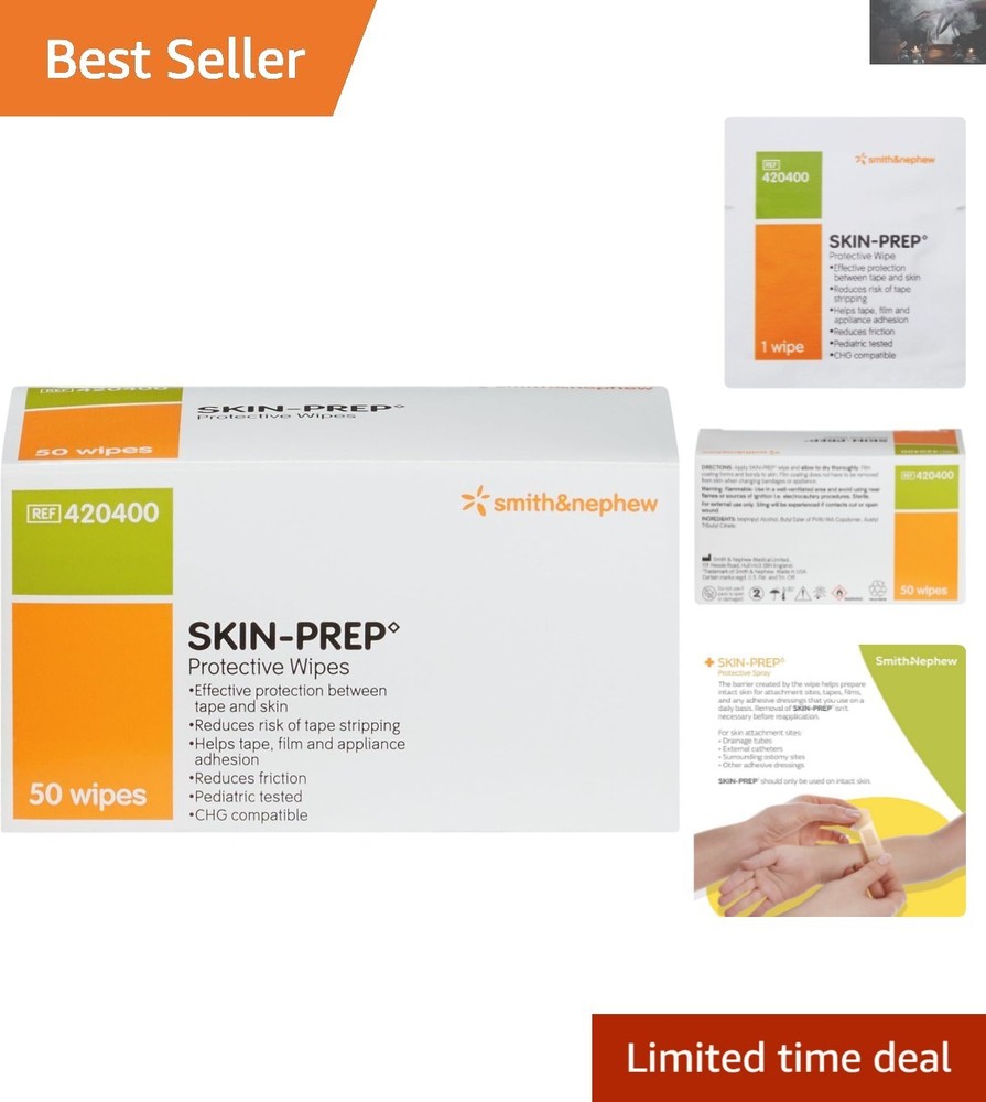 Skin-Prep Protective Barrier Wipes – Sterile & Safe for Sensitive Skin 50 Count