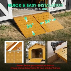 36″ x 48″ Shed Ramps Yellow Loading Ramp 1600LB Capacity Alloy Loading Dock Ramp