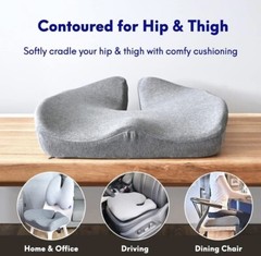 Cushion Lab Patented Pressure Relief Seat Cushion, Size Standard, Grey, Open Box