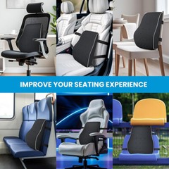 Truck Driver Seat Cushion Memory Foam Lumbar Back Support for Office Chair Car