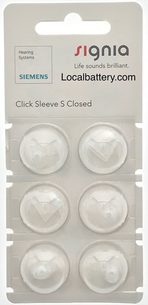 Signia Click Sleeve, Small Closed for RIC and SILK Products. Formerly Siemens