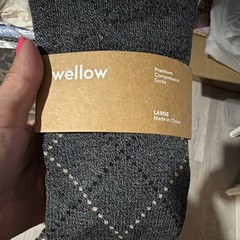 Wellow Graduated Compression Socks 18-25 mmHg Gray Large Viscose Blend