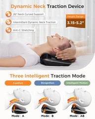 Multi-Functional Cervical Traction Device, Dynamic Neck Massager with Pulsed …