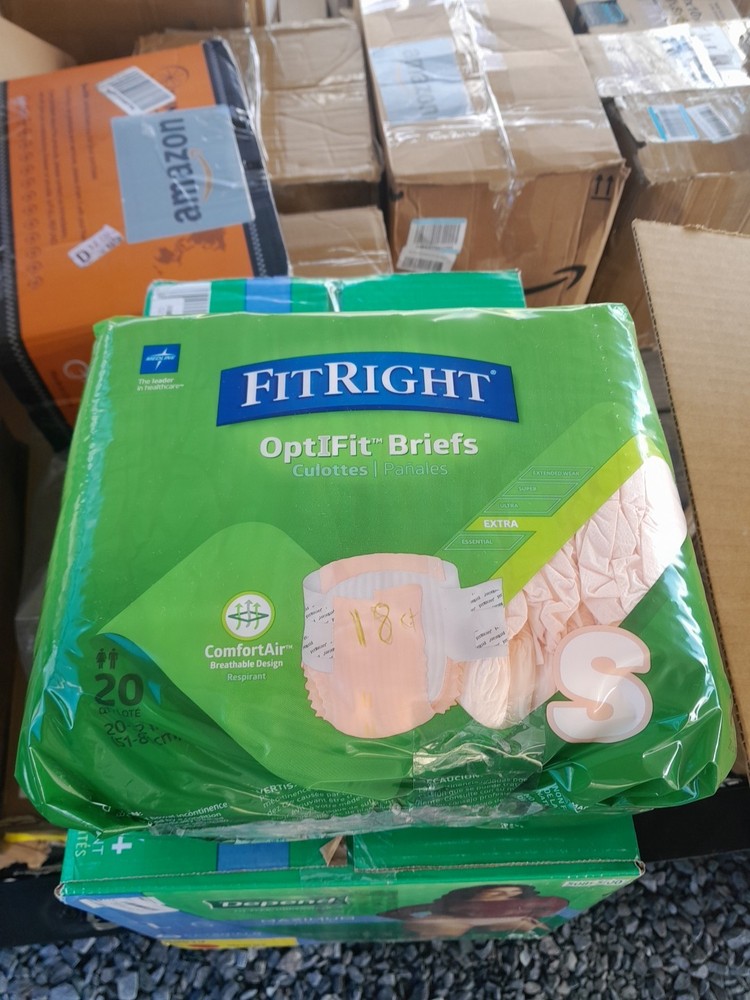 FitRight OptiFit Extra Adult Diapers Small Disposable Incontinence Briefs Qty 20