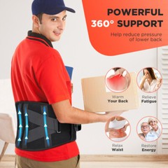 Red Light Therapy Back Massager Brace Belt Vibration Heat for Lumbar Pain Relief