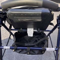 Probasics 4-Wheel Rollator Walker with Padded Seat, Backrest & Storage Bag Blue