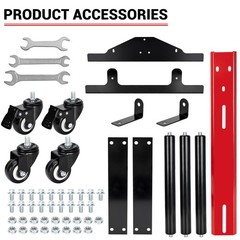 Wheel Cleaning Kit Adjustable Rim Stand&Tire Scrubber Roller Fits 14-22″ Tires