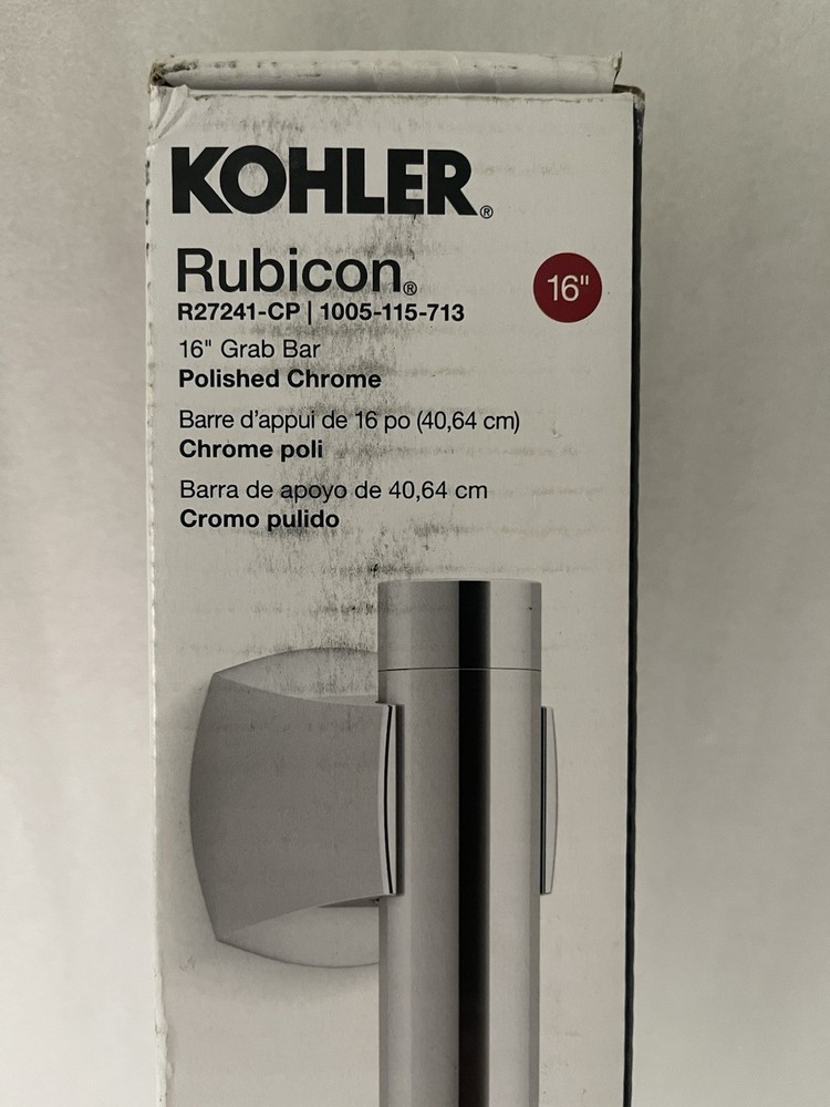 New KOHLER Rubicon R27241-CP 16″ Polished Chrome Grab Bar ADA Compliant
