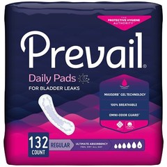 Prevail Daily Pads Ultimate Bladder Control Pad, 16-Inch Length (CS/132)