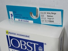 JOBST 115545 Opaque Compression Sock, Thigh High, 20-30mmHg Open Toe, Medium NEW