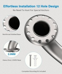 Jubomt Grab Bar Bundle For Ada Compliance Brushed Stainless Steel 1.5 Diameter