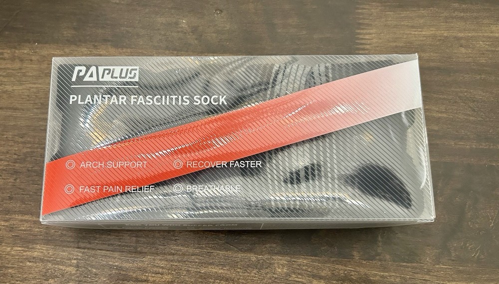 PA PLUS Plantar Fasciitis Socks, NEW 4-Pack for pain relief Size: Large