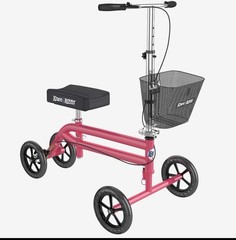 KneeRover Steerable Knee Scooter Knee Walker Crutch Alternative in HOT PINK