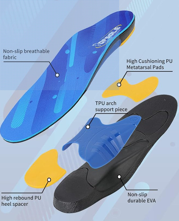 Topsole 220+lbs Standing All Day Heavy Duty Support Pain Relief Insole – XL Size