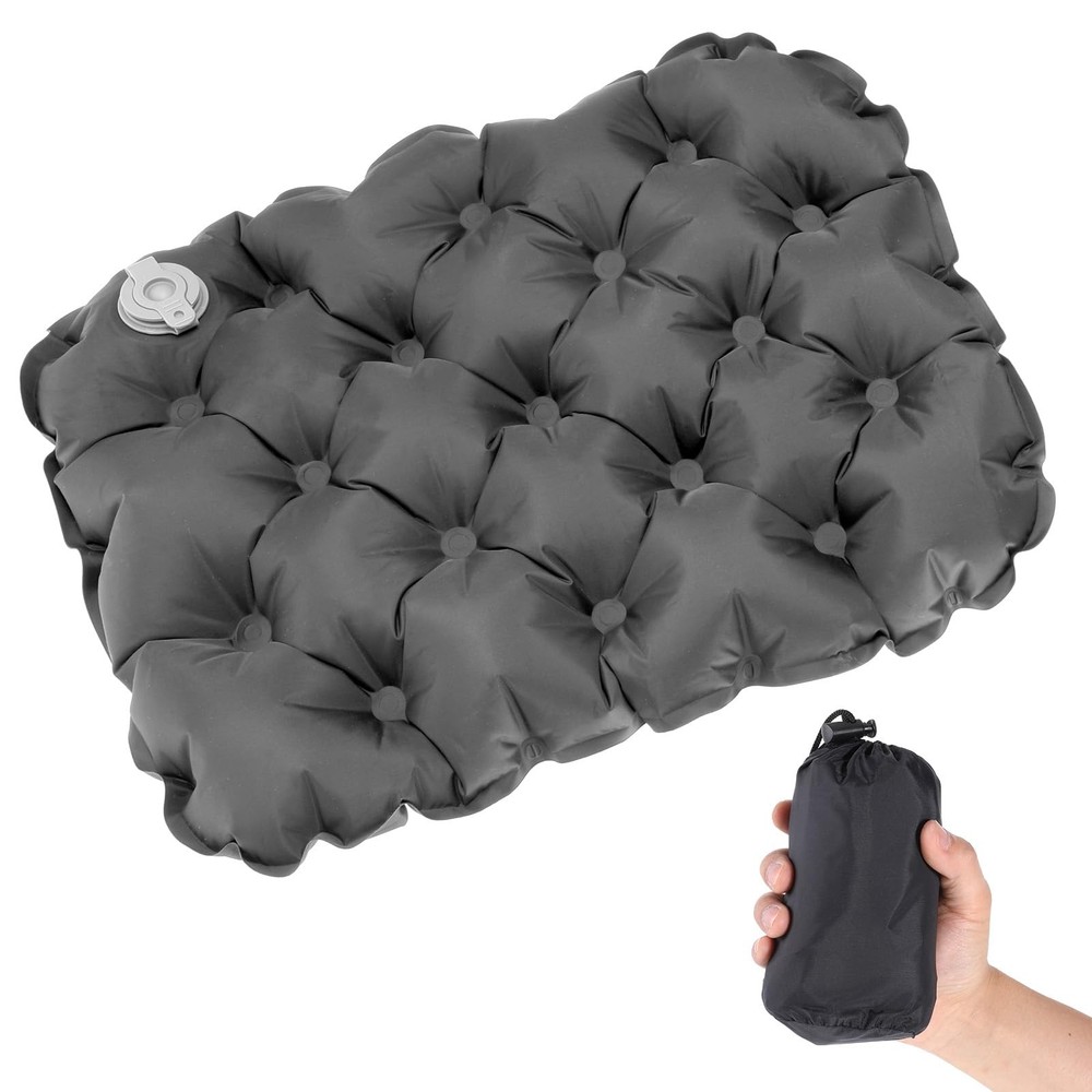 Ptwola Inflatable Seat 18.9 × 10.63 × 0.12 inches/48× 27× 0.3 cm, Grey