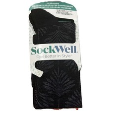 SockWell Circulator Men’s Compression Sock Black 15-20mmHg Size SM