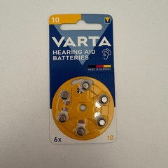 VARTA Hearing Aid Batteries – Size 10 (Yellow) – 6 Pack – Made in Germany