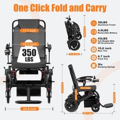 Foldable Intelligent Electric Power Mobility Wheelchair Power Chair All Terrain