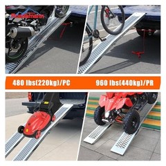 83″ Folding Motorcycle Ramp, 480 lbs Capacity Steel Bike Ramp for Truck, Anti