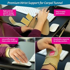 MEDI PROTECT Carpal Tunnel Support w/Strap Left Hand (Beige) Small 89502