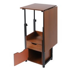 Height Adjustable Overbed Table 100 × 40 cm Foldable Top, Wheels & Drawer