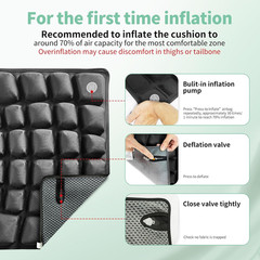 3D Air Inflatable Seat Cushion for Wheelchair & Office Chair – Adjustable Firmne