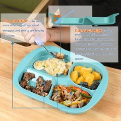 Adaptive 4-Compartment Divided Plate Non-slip Melamine for Elderly Dementia