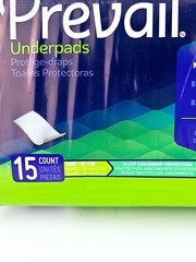 Prevail Underpads 15 Count Large Fluff Absorbent 23 x 36 in Adult Incontinence