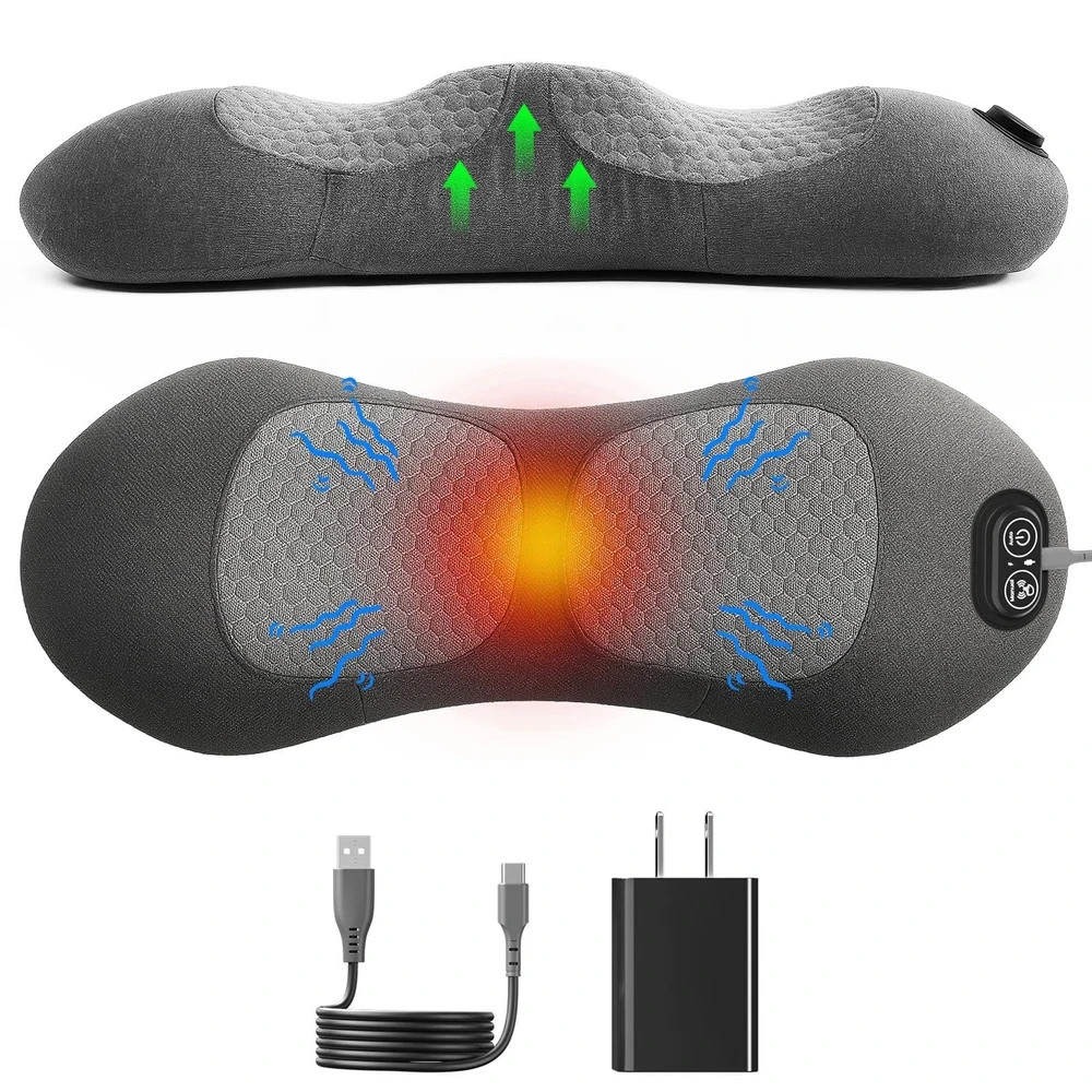 Triple Fusion Back Massager with Stretching, Vibration and Heat, 3-in-1 Elect…
