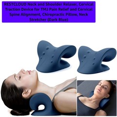 Memory Foam Neck Relaxer – Dark Blue Support for Spine Alignment and Pain Relief