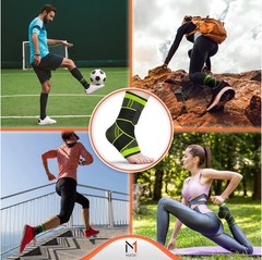 Mata1 – Ankle Brace for Plantar Fascitis Sprain Achilles – Black/Green- One Size