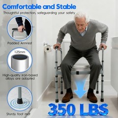 Toilet Safety Rail for Seniors – Adjustable & Foldable Toilet Safety Frame