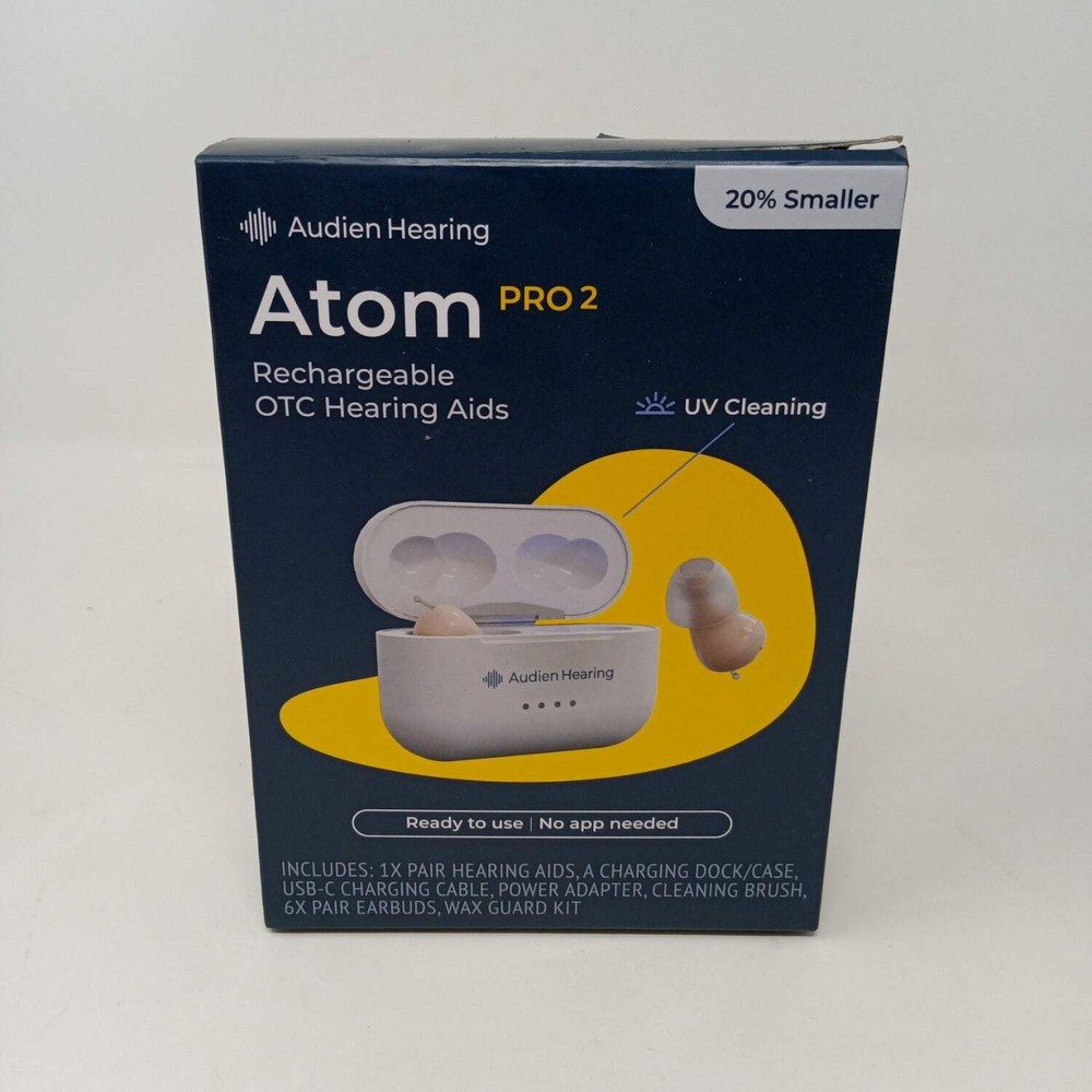 New Atom Pro 2 Audien Hearing Rechargeable OTC Hearing Aids