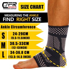 Copper Ankle Support Brace Compression Sleeve Foot Pain Relief Jogging Sprain HG