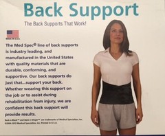 Med Spec Back-n-Black Low Profile Back Support – Black – All Sizes