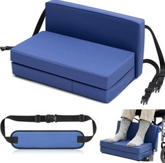 🦽 ⭐ Novabright Adjustable Wheelchair Footrest Cushion Leg Support Set Blue