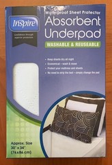 Inspire waterproof sheet protector Absorbent Underpad 30″x 34″New, washable