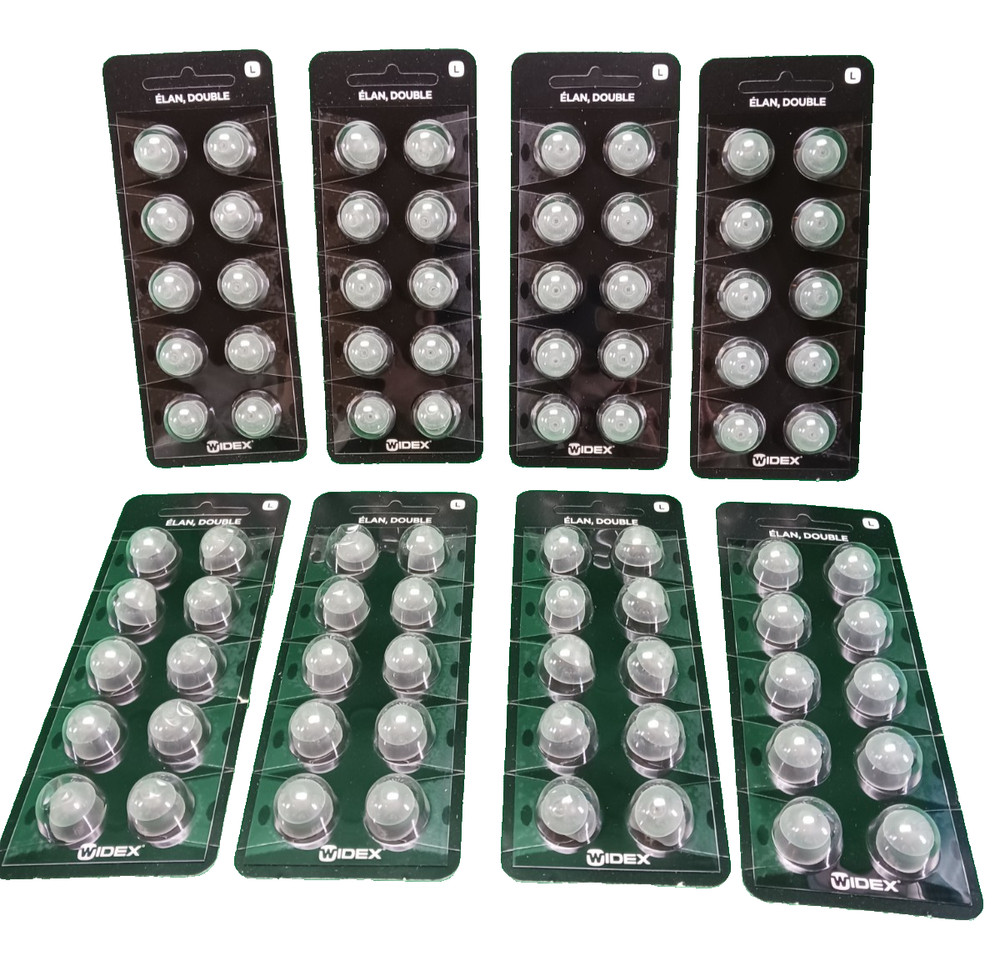 Widex Elan Double Dome Ear Tip Size L LOT OF 8 PKGS OF 10 DATED 2014