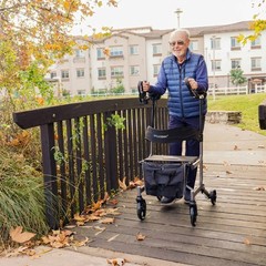 Journey Upright Walker for Seniors with Seat, Wheels and Motion-Activated Lights