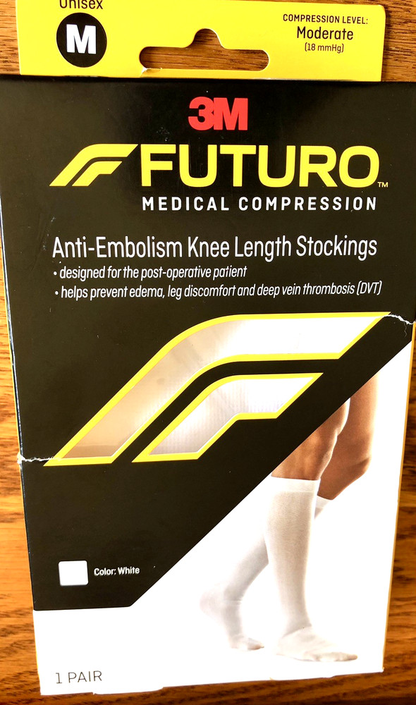 FUTURO MODERATE COMPRESSION Knee length Stocking SIZE MEDIUM 18mmHg 1 PAIR NEW