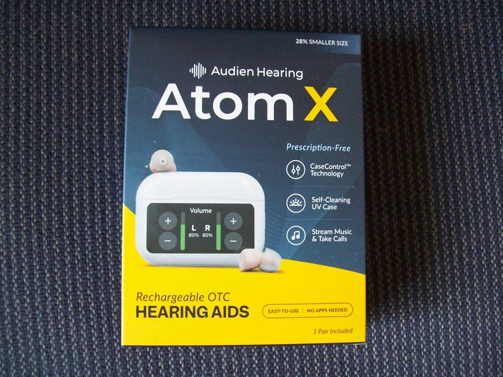 New Audien Hearing ATOM X Wireless Rechargeable OTC Hearing Aids