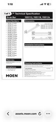 Moen YG5112ORB Voss 12” Grab Bar Oil Rubbed Bronze Bathroom Safety Bar New