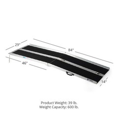 Titan Ramps 7′ Multi-Fold Aluminum Wheelchair Ramp – 600 lb. Capacity